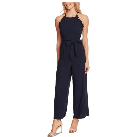 NWT Cece Navy wide leg jumpsuit - Picture 1 of 5